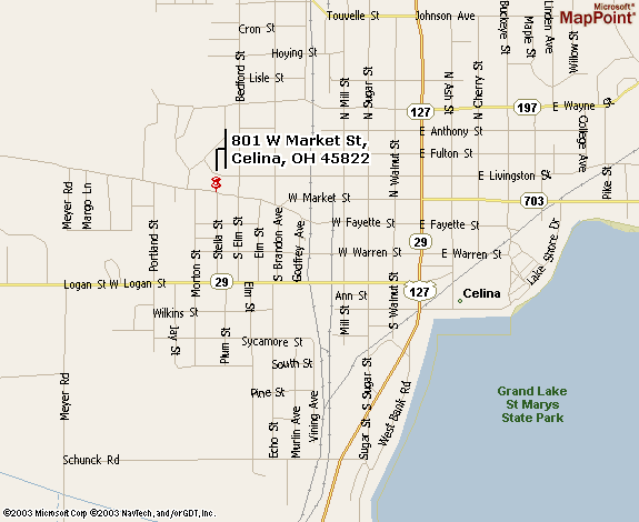 Map Of Celina Ohio Celina